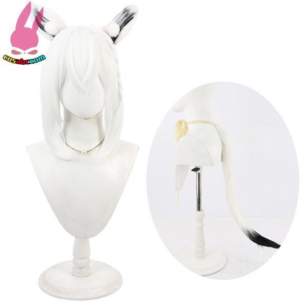 画像6: cosabc ホロライブ VTuber 風 白上フブキ  風 コスプレウィッグ かつら コスチューム イベント 変装 仮装 パーティー ハロウィン (6)