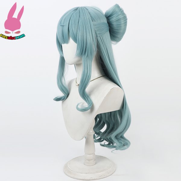 画像4: cosabc 原神 夢見月瑞希 ゆめみづきみずき  風 コスプレウィッグ かつら コスチューム イベント 変装 仮装 パーティー ハロウィン (4)