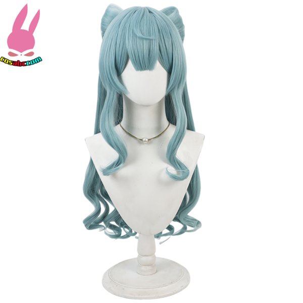 画像2: cosabc 原神 夢見月瑞希 ゆめみづきみずき  風 コスプレウィッグ かつら コスチューム イベント 変装 仮装 パーティー ハロウィン (2)