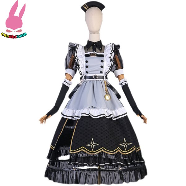 画像1: cosabc バーチャル VTuber Hololive　 星街すいせい　コスプレ衣装　メイド服 風 コスプレ衣装 イベント 演出服 二次会 コスチューム パーティー ハロウィン (1)