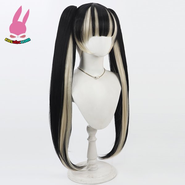 画像2: cosabc YouTube VTuber ホロライブ hololive 儒烏風亭らでん  風 コスプレウィッグ かつら コスチューム イベント 変装 仮装 パーティー ハロウィン (2)