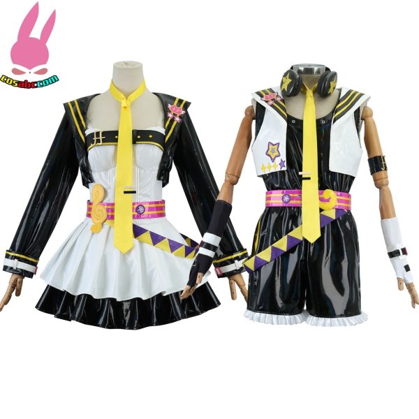 画像2: cosabc 初音ミク 鏡音リン 鏡音レン 風 コスプレ衣装 イベント 演出服 二次会 コスチューム パーティー ハロウィン (2)