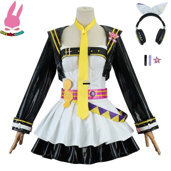 画像10: cosabc 初音ミク 鏡音リン 鏡音レン 風 コスプレ衣装 イベント 演出服 二次会 コスチューム パーティー ハロウィン (10)