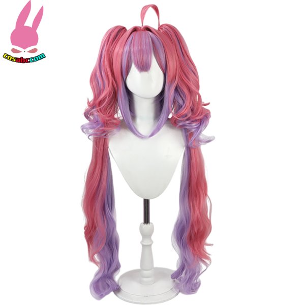 画像2: cosabc YouTuber ホロライブ 綺々羅々ヴィヴィ  風 コスプレウィッグ かつら コスチューム イベント 変装 仮装 パーティー ハロウィン (2)