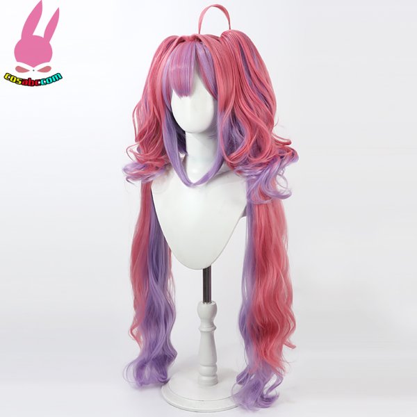 画像4: cosabc YouTuber ホロライブ 綺々羅々ヴィヴィ  風 コスプレウィッグ かつら コスチューム イベント 変装 仮装 パーティー ハロウィン (4)