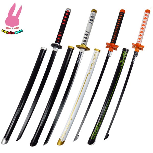 画像2: cosabc 鬼滅の刃　日輪刀 104cm　炭治郎 禰豆子　善逸 しのぶ　義勇 伊之助 カナヲ 杏寿郎 無一郎 甘露寺 不死川 縁壱 錆兎　コスプレ道具 武器  イベント 変装 仮装 パーティー ハロウィン (2)