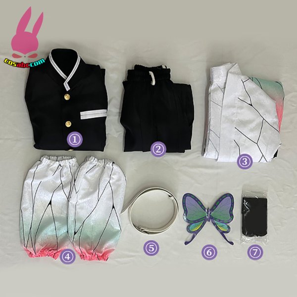 画像9: cosabc　鬼滅の刃　胡蝶 しのぶ　 風 コスプレ衣装 イベント 演出服 二次会 コスチューム パーティー ハロウィン (9)