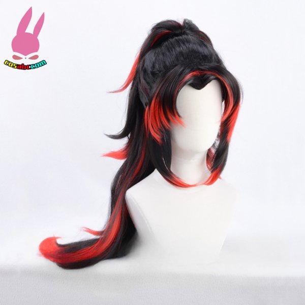 画像4: cosabc 鬼滅の刃　黒死牟　こくしぼう　継国 巌勝　つぎくに　みちかつ  風 コスプレウィッグ かつら コスチューム イベント 変装 仮装 パーティー ハロウィン (4)