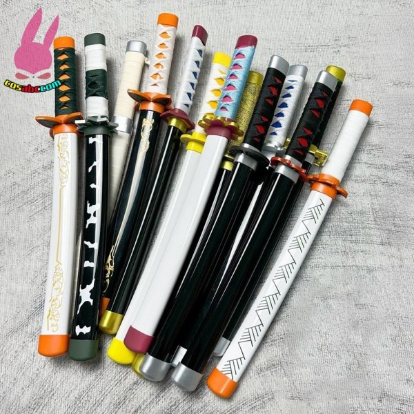 画像1: cosabc 鬼滅の刃　日輪刀 43cm　子供用　炭治郎 禰豆子　善逸 しのぶ　義勇 伊之助 カナヲ 杏寿郎 無一郎 甘露寺 不死川 縁壱 コスプレ道具 武器  イベント 変装 仮装 パーティー ハロウィン (1)