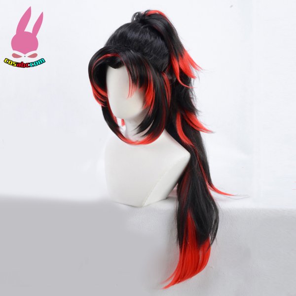 画像3: cosabc 鬼滅の刃　黒死牟　こくしぼう　継国 巌勝　つぎくに　みちかつ  風 コスプレウィッグ かつら コスチューム イベント 変装 仮装 パーティー ハロウィン (3)