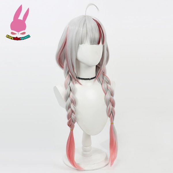 画像2: cosabc バーチャルYouTuber　ホロライブ　百鬼 あやめ  風 コスプレウィッグ かつら コスチューム イベント 変装 仮装 パーティー ハロウィン (2)