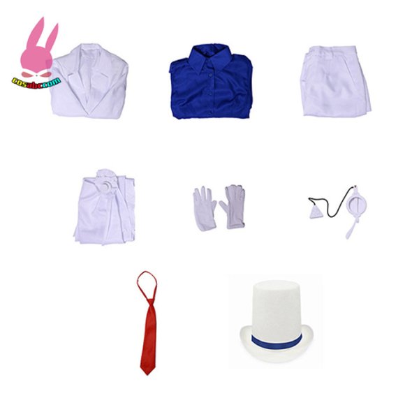 画像6: cosabc 名探偵コナン 怪盗キッド コスプレ衣装 子供用 キッズサイズ 男の子 女の子 メガネ付き コスチューム cosplay 仮装 変装 ハロウイン イベント (6)