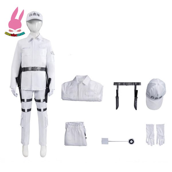 画像4: cosabc はたらく細胞 白血球 風 子供用サイズ コスプレ衣装 イベント 演出服 二次会 コスチューム パーティー ハロウィン (4)