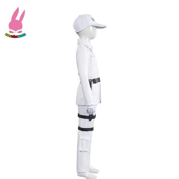 画像2: cosabc はたらく細胞 白血球 コスプレ衣装 子供用 キッズサイズ 男の子 女の子 帽子付き コスチューム cosplay 仮装 変装 ハロウイン イベント (2)