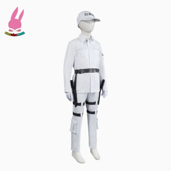 画像3: cosabc はたらく細胞 白血球 コスプレ衣装 子供用 キッズサイズ 男の子 女の子 帽子付き コスチューム cosplay 仮装 変装 ハロウイン イベント (3)