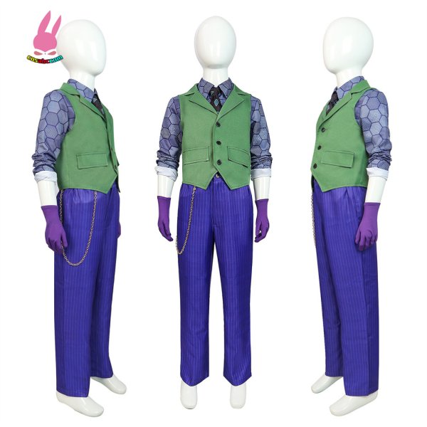 画像5: cosabc ジョーカー 子供 コス衣装 バットマン: ダークナイト・リターンズ キッズ ハロウイン仮装 服コスチューム イベント パーティー 変装 二次元 (5)