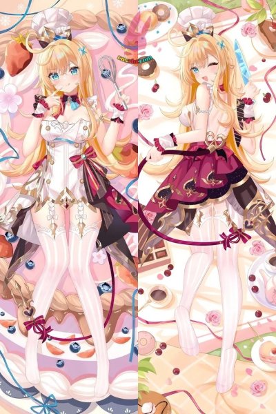 画像1: cosabc  等身抱き枕カバー 原神 げんしん エスコフィエ  【同人】等身大 抱き枕カバー 2wayトリコット 160×50cm 高品質 セクシー美女 (1)