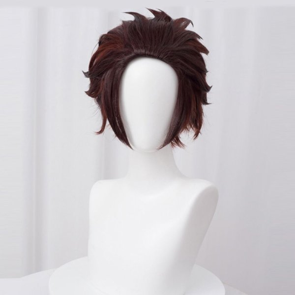 画像6: cosabc 鬼滅の刃 竈門 炭治郎コスプレ衣装  子供用 大人用 日輪刀道具 ウィッグ  イベント 演出服 二次会 コスチューム パーティー ハロウィン (6)