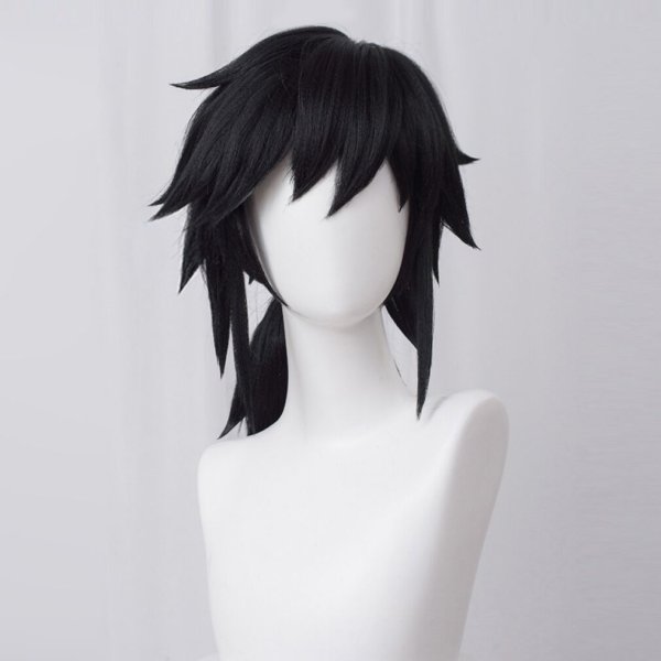 画像6: cosabc 鬼滅の刃 冨岡 義勇コスプレ衣装  子供用 大人用 日輪刀道具 ウィッグ  イベント 演出服 二次会 コスチューム パーティー ハロウィン (6)