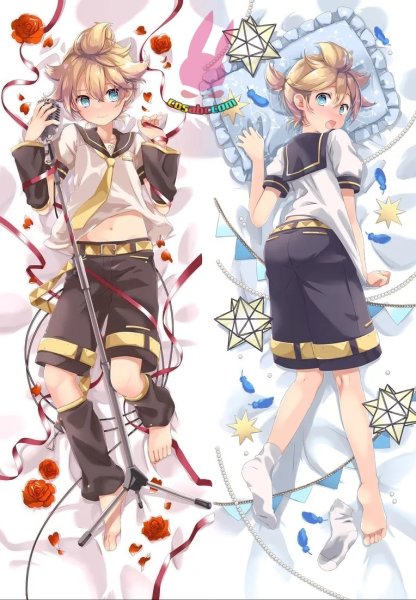 画像1: cosabc  等身抱き枕カバー ボカロ 鏡音レン 【同人】等身大 抱き枕カバー 2wayトリコット 160×50cm 高品質 セクシー美女 (1)