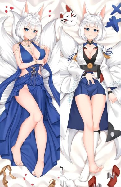 画像1: cosabc  等身抱き枕カバー アズールレーン 加賀 かが 【同人】等身大 抱き枕カバー 2wayトリコット 160×50cm 高品質 セクシー美女 (1)