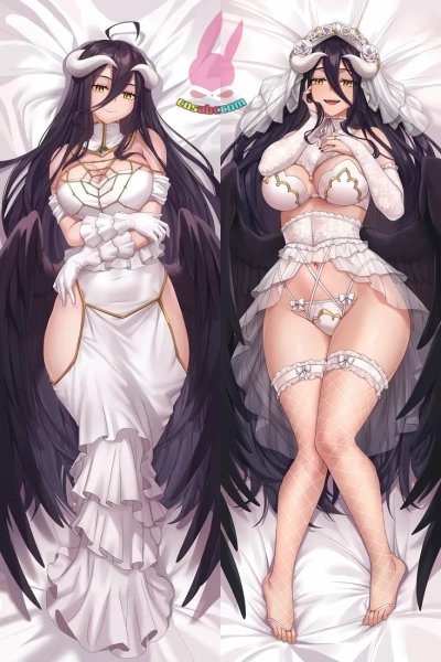 画像1: cosabc  等身抱き枕カバー　オーバーロード アルベド【同人】等身大 抱き枕カバー 2wayトリコット 160×50cm 高品質 セクシー美女 (1)