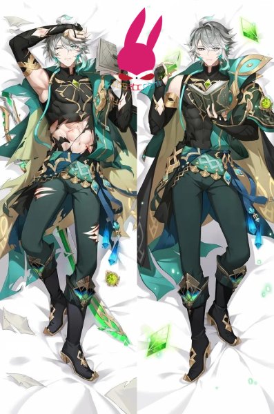 画像1: cosabc  等身抱き枕カバー 原神 げんしん アルハイゼン【同人】等身大 抱き枕カバー 2wayトリコット 160×50cm 高品質 セクシー美女 (1)