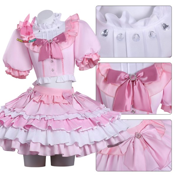 画像1: cosabc 魔法少女まどか マギカ風 コスプレ衣装 イベント 演出服 二次会 コスチューム パーティー ハロウィン (1)