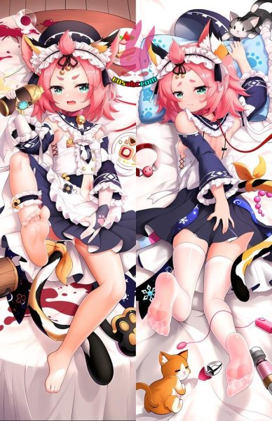 画像1: cosabc  等身抱き枕カバー　原神 げんしん  ディオナ【同人】等身大 抱き枕カバー 2wayトリコット 160×50cm 高品質 セクシー美女 (1)
