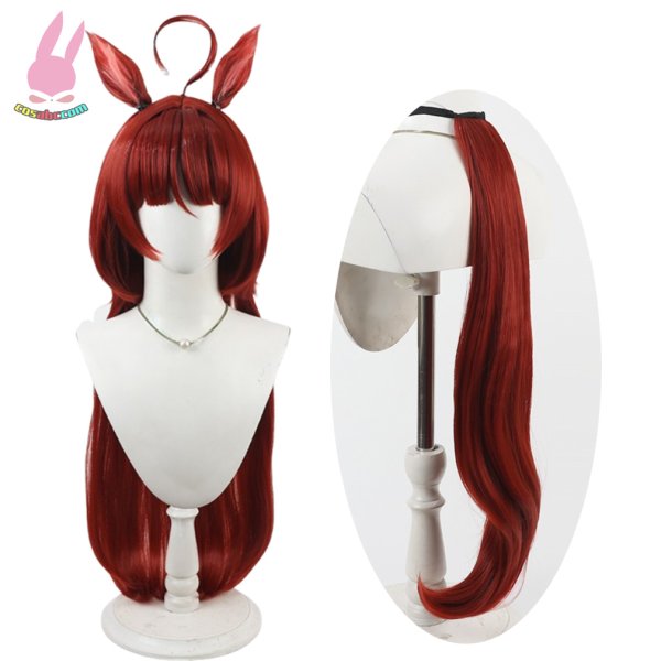 画像1: cosabcウマ娘 プリティーダービー Pretty Derby レッドディザイア風 コスプレウィッグ かつら コスチューム イベント 変装 仮装 パーティー ハロウィン (1)