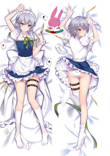 画像1: cosabc  等身抱き枕カバー　東方プロジェクト  十六夜 咲夜   いざよい さくや【同人】等身大 抱き枕カバー 2wayトリコット 160×50cm 高品質 セクシー美女 (1)