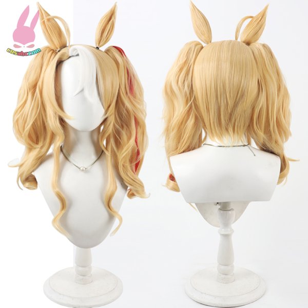 画像1: cosabcウマ娘 プリティーダービー フサイチパンドラ風 コスプレウィッグ かつら コスチューム イベント 変装 仮装 パーティー ハロウィン (1)