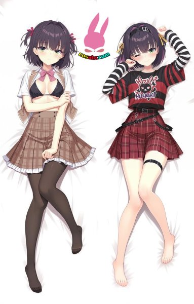 画像1: cosabc  等身抱き枕カバー　ゆずソフト  隠杏珠　なばりあんじゅ【同人】等身大 抱き枕カバー 2wayトリコット 160×50cm 高品質 セクシー美女 (1)
