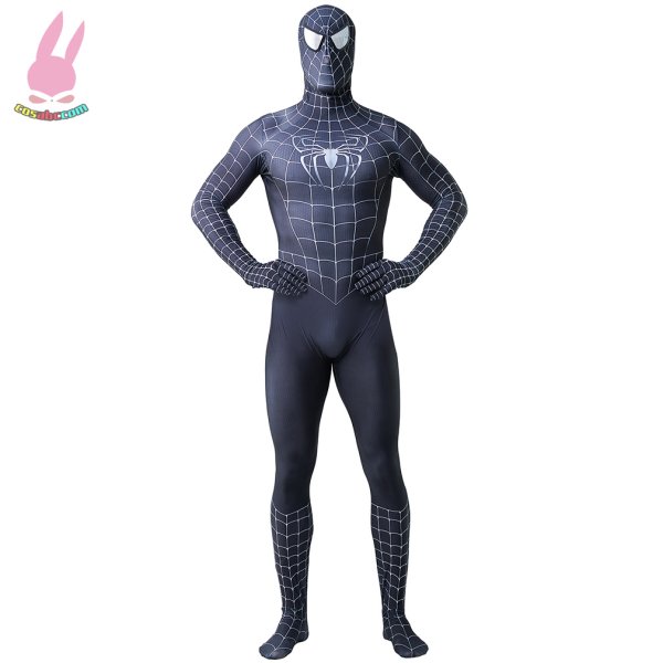画像1: cosabcヴェノム    スパイダーマン　ブラック着ぐるみ ステージ衣装 弾力と伸縮性あり コスチューム コスプレ衣装　ハロウイン仮装 ハロウインコス (1)