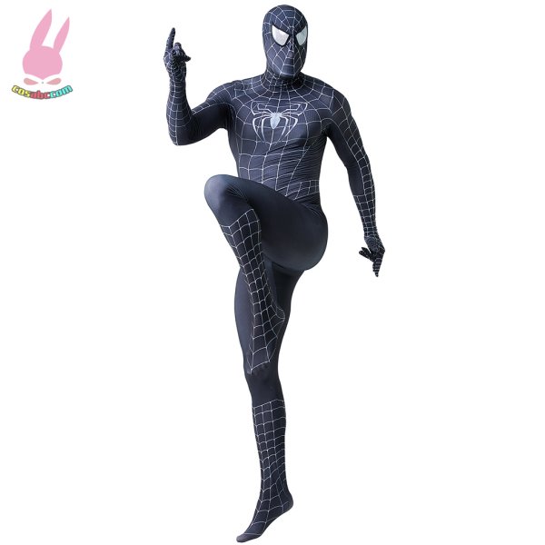 画像2: cosabcヴェノム    スパイダーマン　ブラック着ぐるみ ステージ衣装 弾力と伸縮性あり コスチューム コスプレ衣装　ハロウイン仮装 ハロウインコス (2)