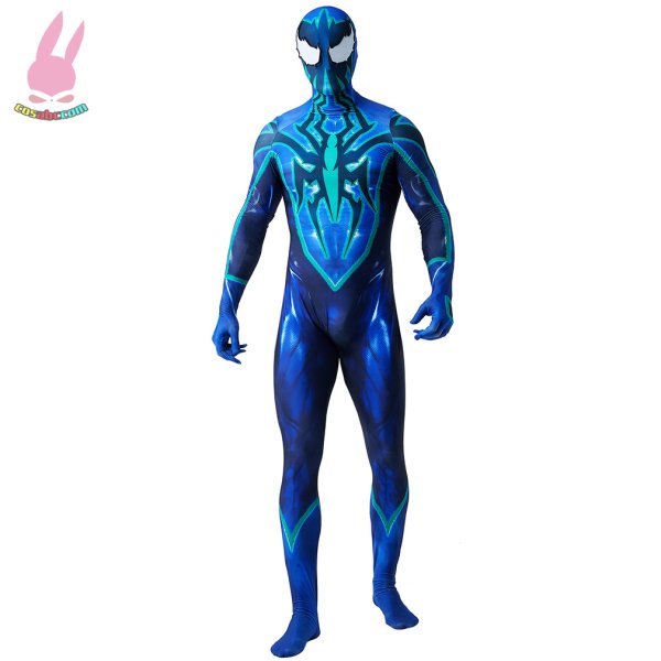 画像1: cosabcスパイダーマン　青色テージ衣装 弾力と伸縮性あり コスチューム コスプレ衣装　ハロウイン仮装 ハロウインコス (1)