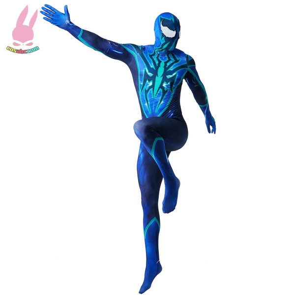画像2: cosabcスパイダーマン　青色テージ衣装 弾力と伸縮性あり コスチューム コスプレ衣装　ハロウイン仮装 ハロウインコス (2)