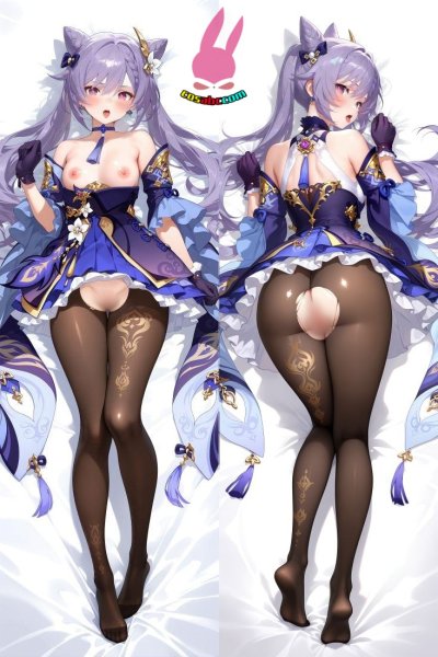 画像1: cosabc  等身抱き枕カバー　刻晴【同人】等身大 抱き枕カバー 2wayトリコット 160×50cm 高品質 セクシー 美女 (1)