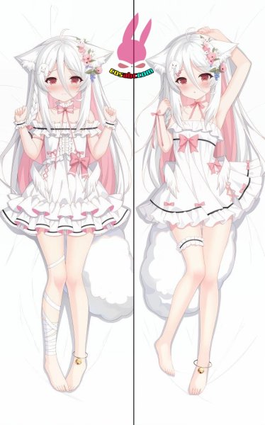 画像1: cosabc  等身抱き枕カバー　vtuber  ふわりちゃん【同人】等身大 抱き枕カバー 2wayトリコット 160×50cm 高品質 セクシー 美女 (1)