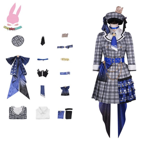 画像1: cosabc ホロライブ 所属VTuber 星街すいせい 風 コスプレ衣装 イベント 演出服 二次会 コスチューム パーティー ハロウィン (1)