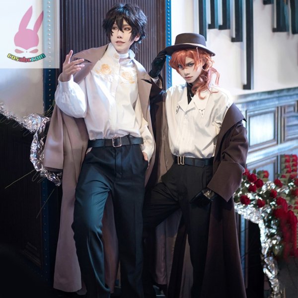 画像2: cosabc 文豪ストレイドッグス  太宰 治  中原中也 十周年 風 コスプレ衣装 イベント 演出服 二次会 コスチューム パーティー ハロウィン (2)