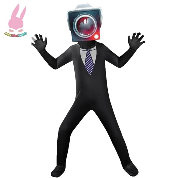 画像7: cosabcスキビディトイレ トイレマン カメラマンテージ衣装 弾力と伸縮性あり コスチューム コスプレ衣装　ハロウイン仮装 ハロウインコス (7)