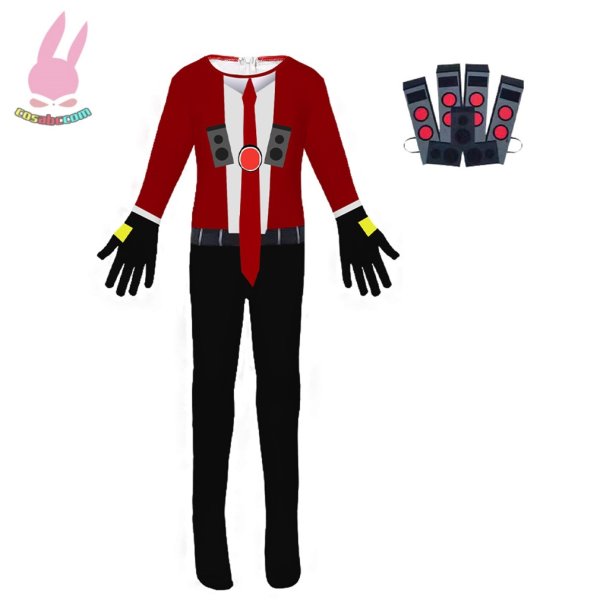 画像4: cosabcスキビディトイレ トイレマン カメラマンテージ衣装 弾力と伸縮性あり コスチューム コスプレ衣装　ハロウイン仮装 ハロウインコス (4)