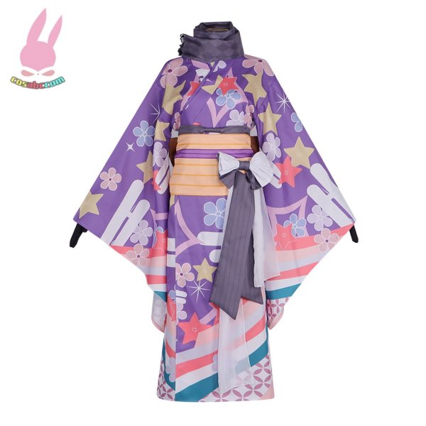 画像1: cosabc魔法少女まどか☆マギカ 暁美ほむら　あけみほむら 浴衣コス服　着物風 コスプレ衣装 イベント 演出服 二次会 コスチューム パーティー ハロウィン (1)