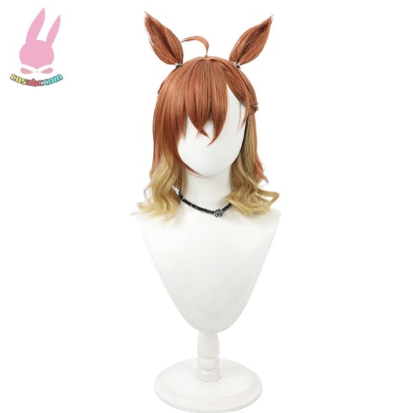 画像2: cosabc ウマ娘 プリティーダービー ジャングルポケット 風 コスプレウィッグ かつら コスチューム イベント 変装 仮装 パーティー ハロウィン (2)