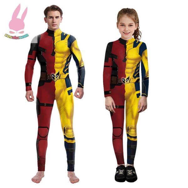 画像2: cosabcデッドプール3 　ウルヴァリン　子供服テージ衣装 弾力と伸縮性あり コスチューム コスプレ衣装　ハロウイン仮装 ハロウインコス (2)