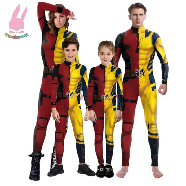 画像1: cosabcデッドプール3 　ウルヴァリン　子供服テージ衣装 弾力と伸縮性あり コスチューム コスプレ衣装　ハロウイン仮装 ハロウインコス (1)