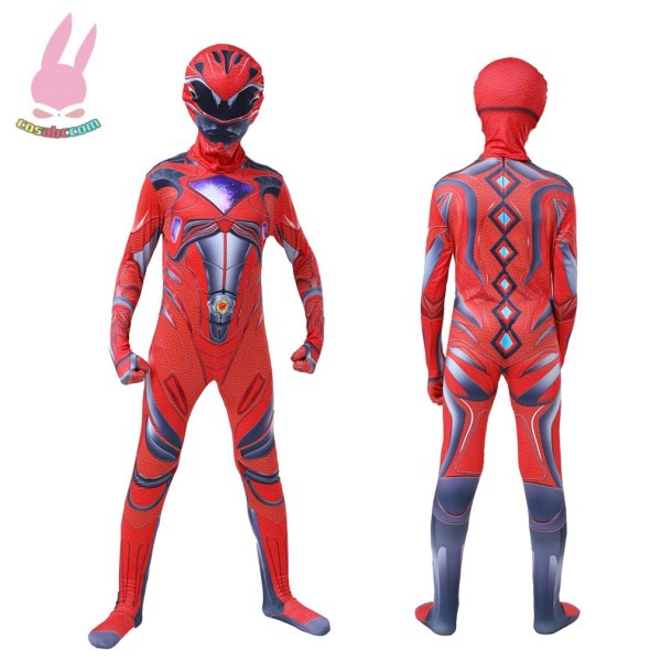 画像15: cosabcパワーレンジャー　全身タイツ　子供服テージ衣装 弾力と伸縮性あり コスチューム コスプレ衣装　ハロウイン仮装 ハロウインコス (15)