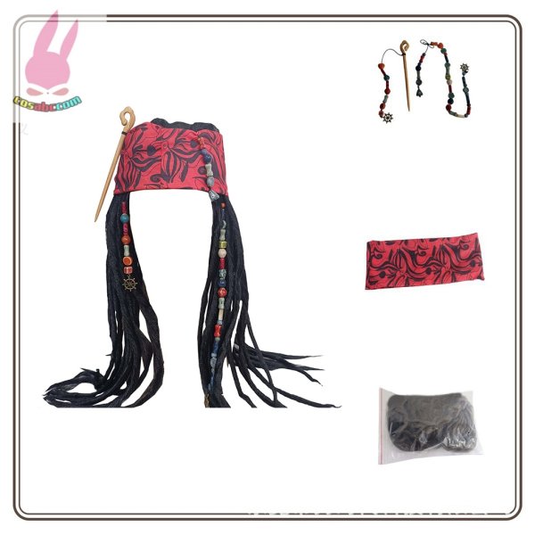 画像4: cosabcハロウィンウィッグ かつら 大人用 海賊ハロウィンウィッグ かつら 大人用 海賊風 コスプレウィッグ かつら コスチューム イベント 変装 仮装 パーティー ハロウィン (4)