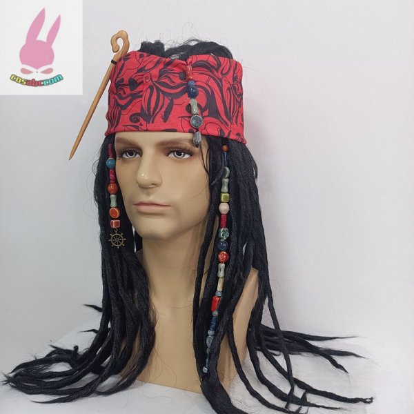 画像3: cosabcハロウィンウィッグ かつら 大人用 海賊ハロウィンウィッグ かつら 大人用 海賊風 コスプレウィッグ かつら コスチューム イベント 変装 仮装 パーティー ハロウィン (3)